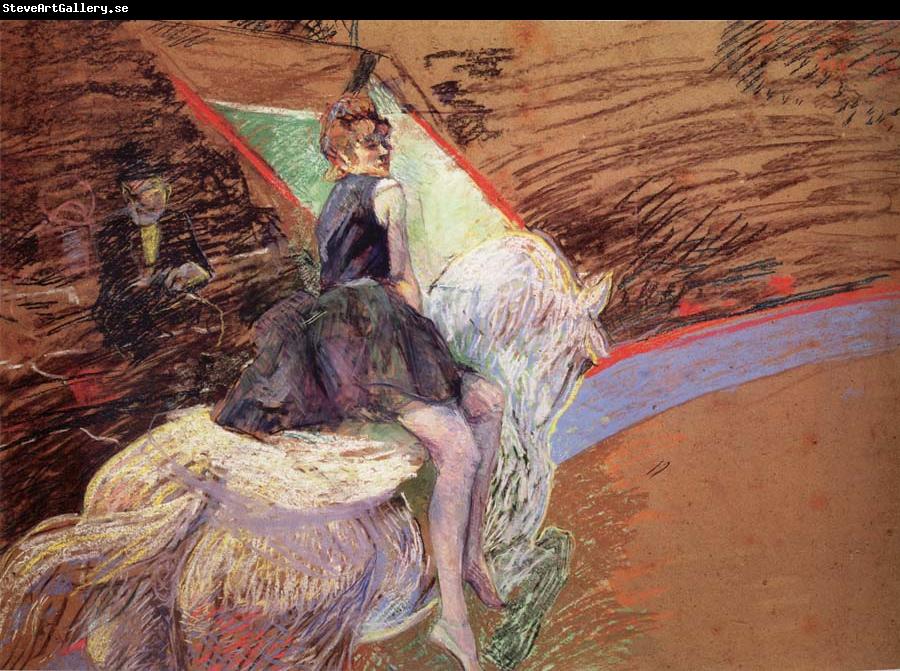 Henri  Toulouse-Lautrec in the circus Fernando, horseman on Weibem horse